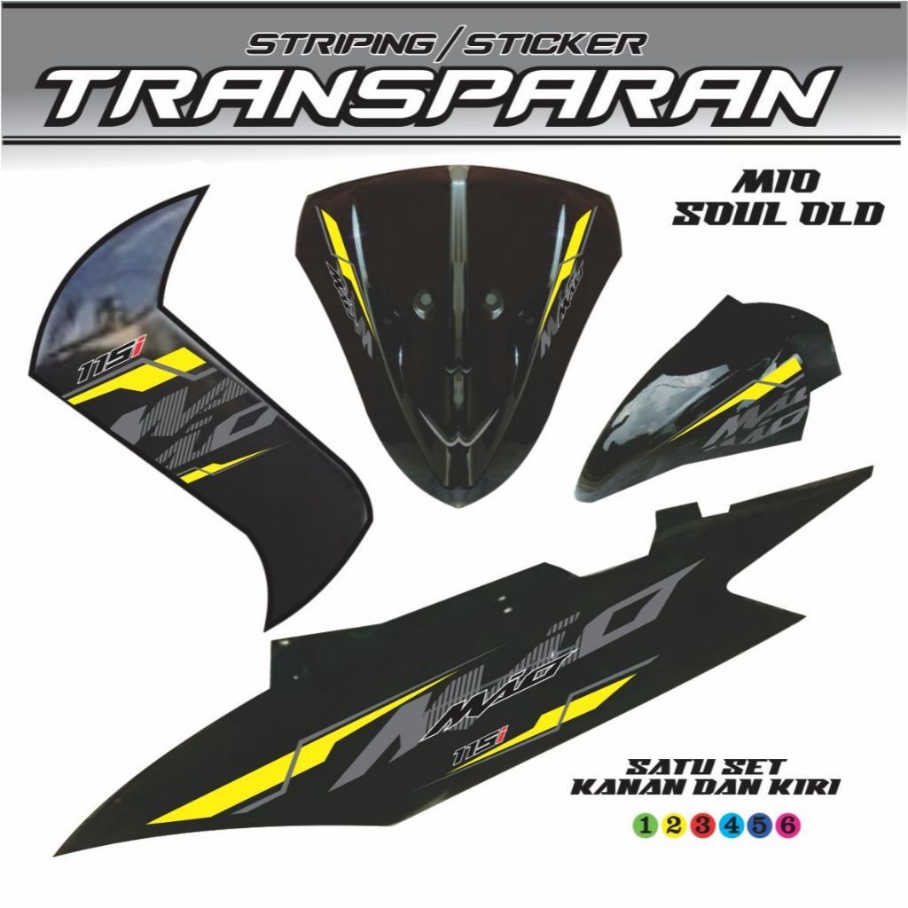 STRIPING / STRIPING TRANSPARAN MIO SOUL KARBU - Striping Motor MIO SOUL KARBU Bahan Transparan TERBA
