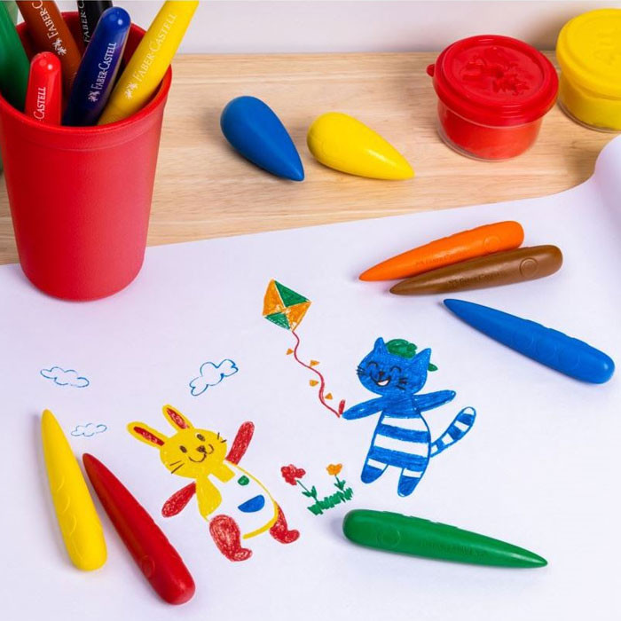 

FABER-CASTELL - Easy Graps Grip Finger Crayons Isi 6 Warna - SET