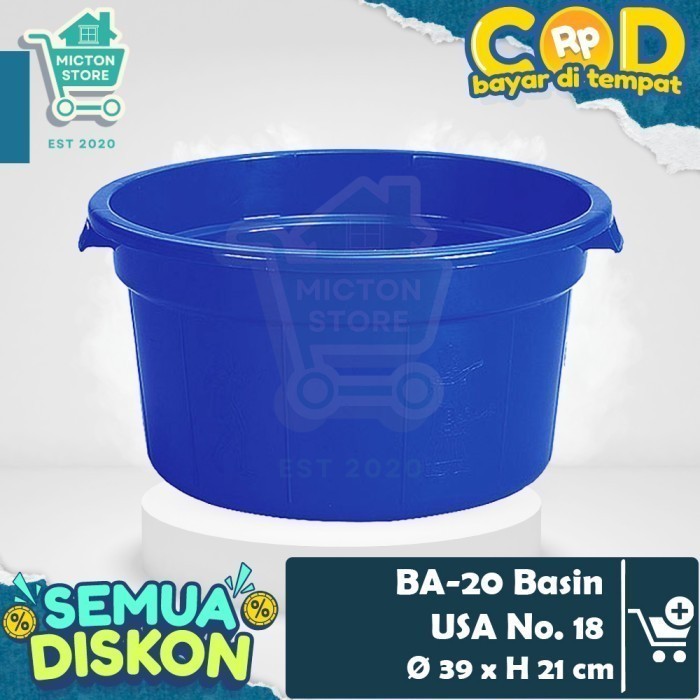 MICTON Lion Star BA-20 Basin USA No. 18 Baskom Air Jumbo Besar Cuci Baju Kamar Mandi WC Bak Mandi Em