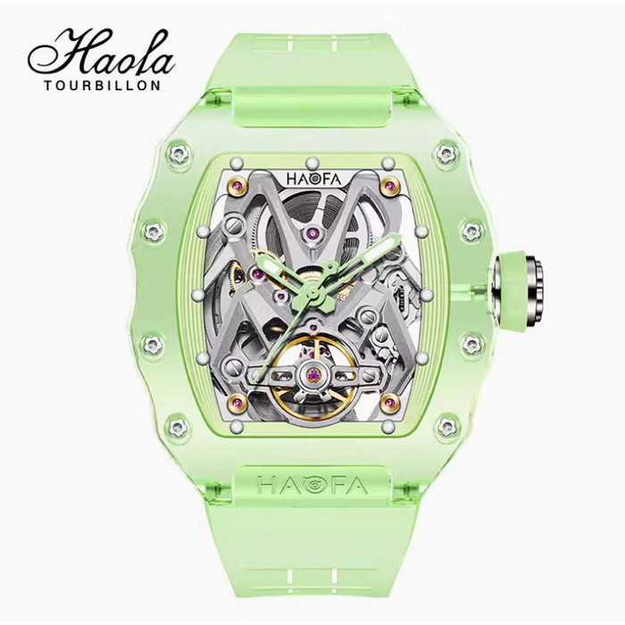 HAOFA WATCH MEN AUTOMATIC TRANSPARENT CRYSTAL 2209 - Mint Green