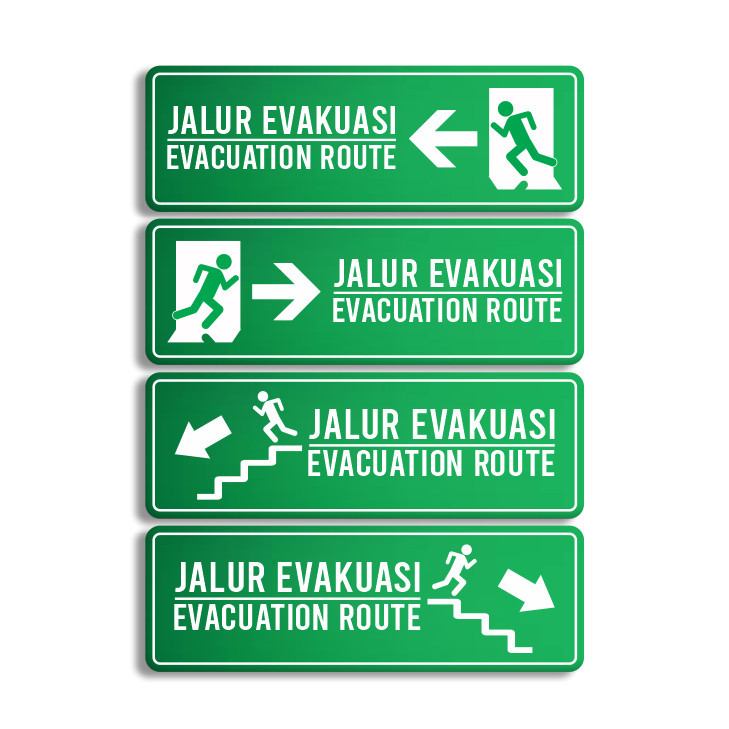 

KARIMIKA Papan Tanda Akrilik Sign Board Acrylic TANDA JALUR EVAKUASI EVACUATION ROUTE