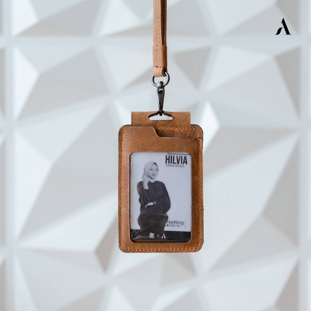 

Id Card Holder Dompet Lanyar Nametag Kulit Sapi Asli Premium Original Kerja Kantor Kuliah Sekolah