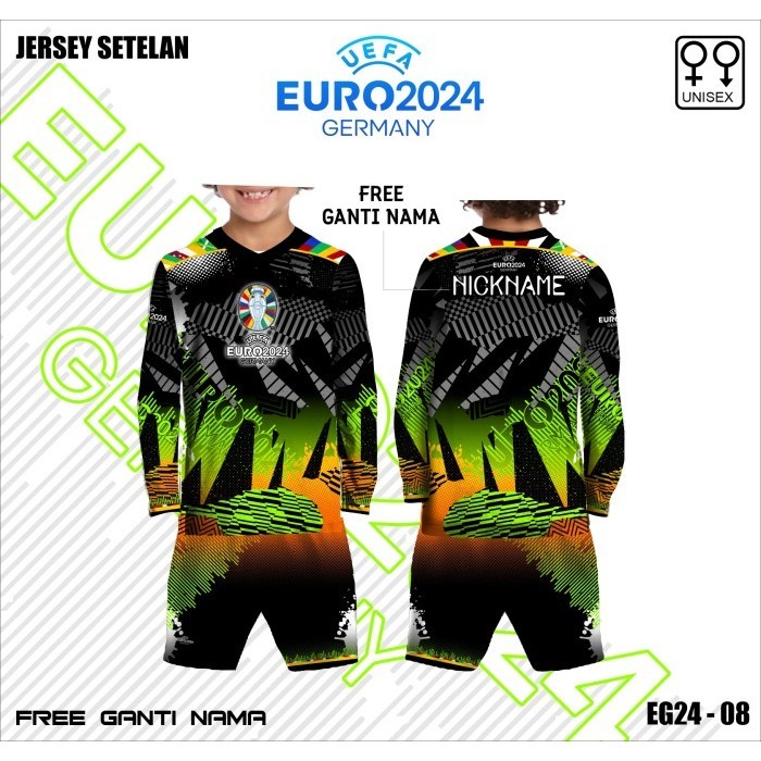 Setelan jersey anak kaos sepak bola baju piala eropa 2024 jerman pjg - Hitam, 0