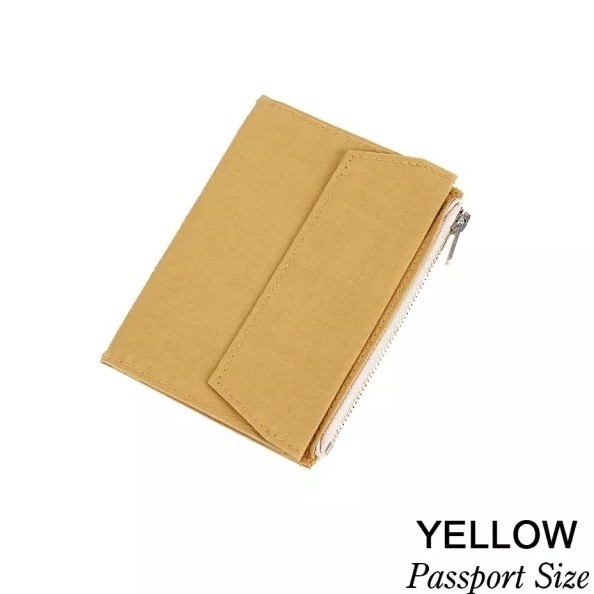 

[KUALITAS TERBAIK] Canvas zipper pouch for Travelers Notebook size passport - Yellow Passport