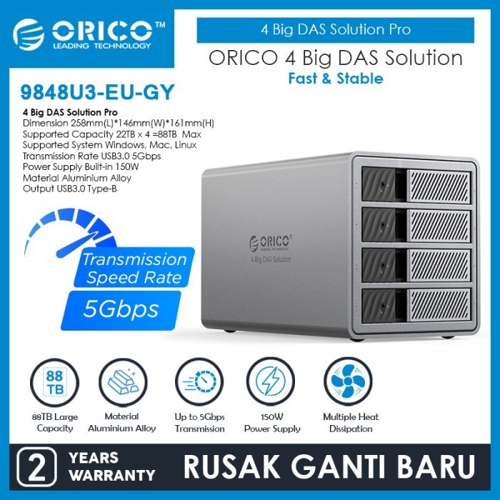 ORICO 4Big DAS Solution 4 Bay MultiBay HDD Enclosure SSD Enclosure Station Security Lock Design 5Gbp