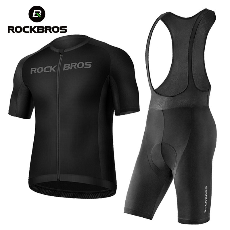 ROCKBROS Cycling Jersey Bib Set MTB Uniform Bike Clothing Quick-Dry Cycling Clothing Short Bicycle S