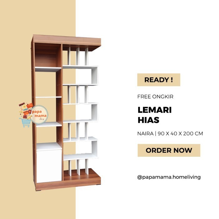 Lemari Sekat 90cm - Penyekat Ruangan 2 Sisi - Partisi sekat dari kayu