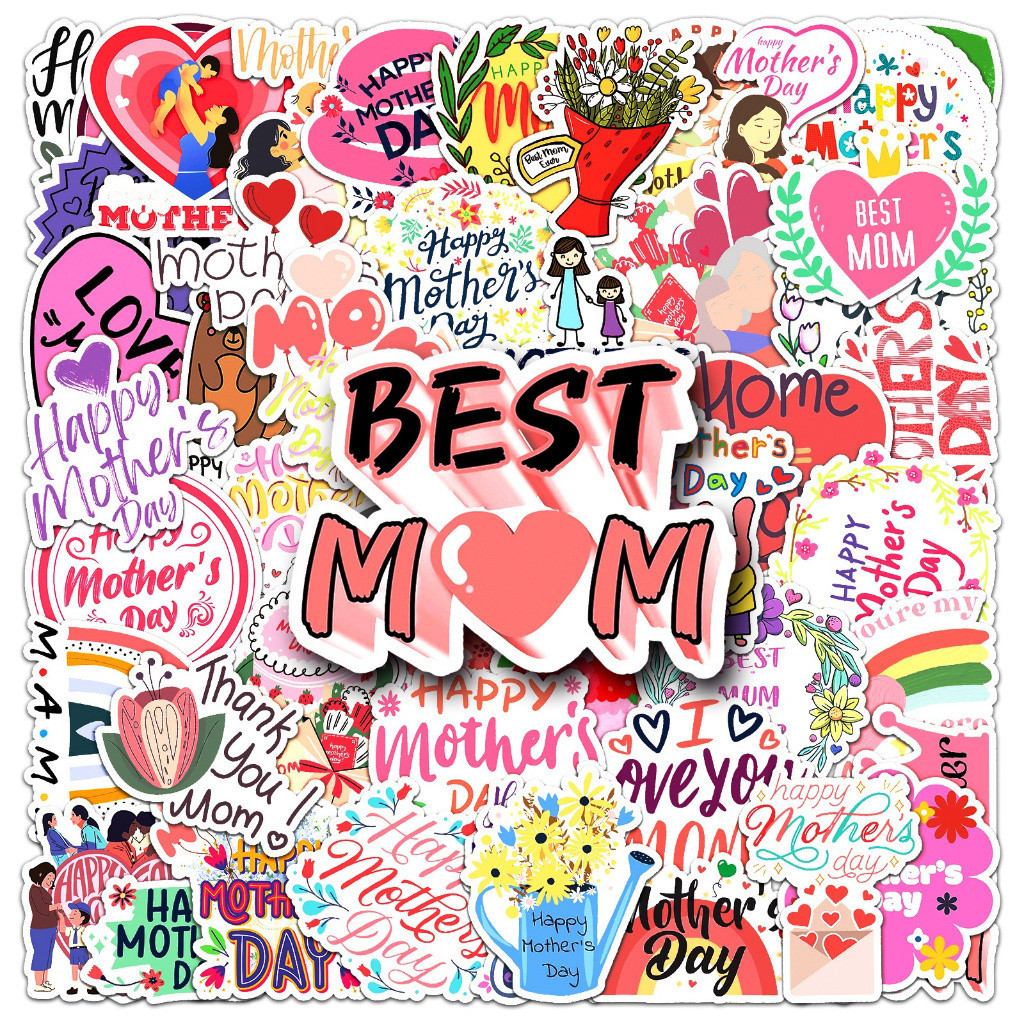 

Sticker Pack vinyl isi 50 pcs | anti air varian STICKER MOTHER'S DAY| glossy matte | laptop helm tumbl koper Stiker