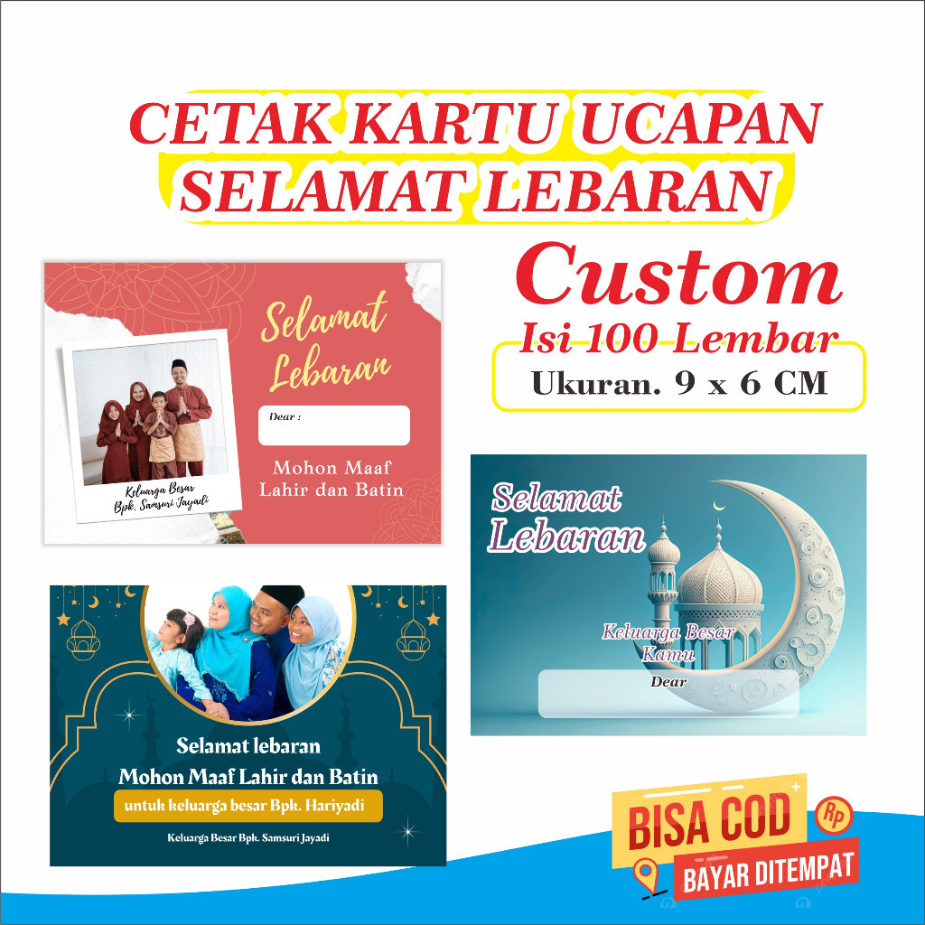 

Cetak kartu ucapan custom sesuai nama isi 100 pcs cetak kartu ucapan idul fitri cetak kartu custom