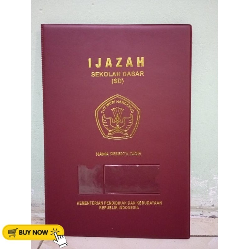 

MAP IJAZAH/MAP IJASAH UNTUK JENGJANG SD WARNA MERAH MARUN/BAHAN KULIT SINTETIS HARD COVER TULISAN