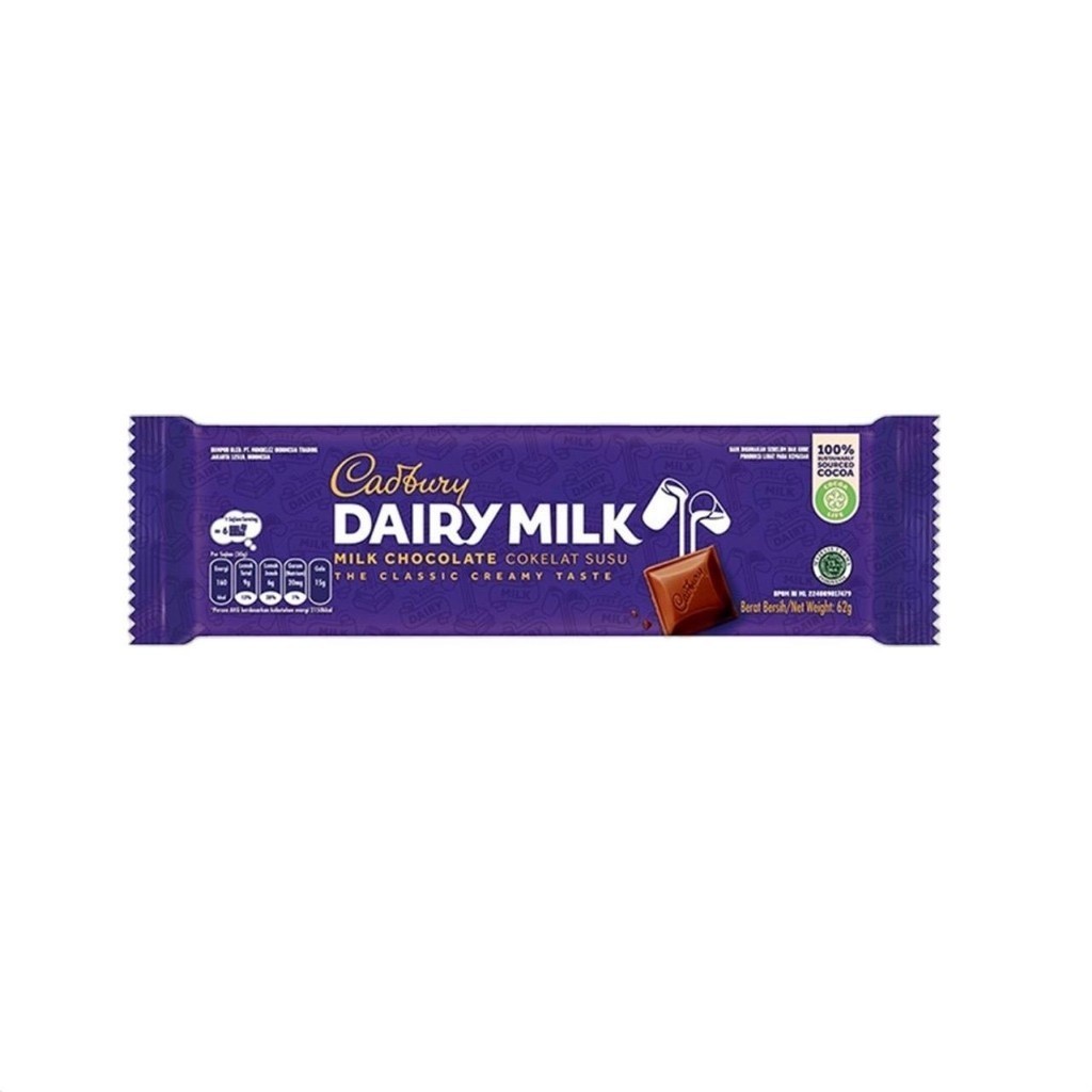 

Cadbury Dairy Milk cokelat coklat 62 gram milk chocolate cokelat susu