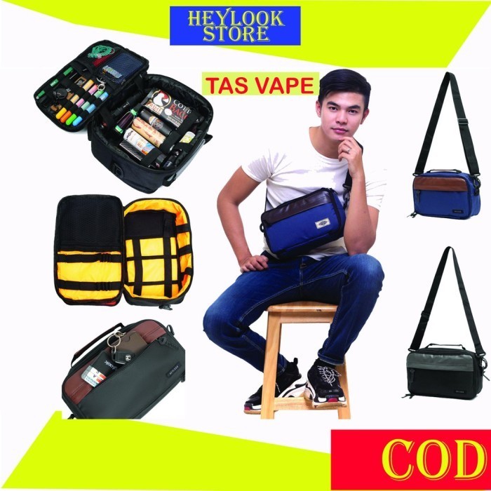 [TERMURAH] COD TAS SELEMPANG PRIA TAS VAPEBAG MOD TOLE GADGET PRIA WAISTBAG WAIST