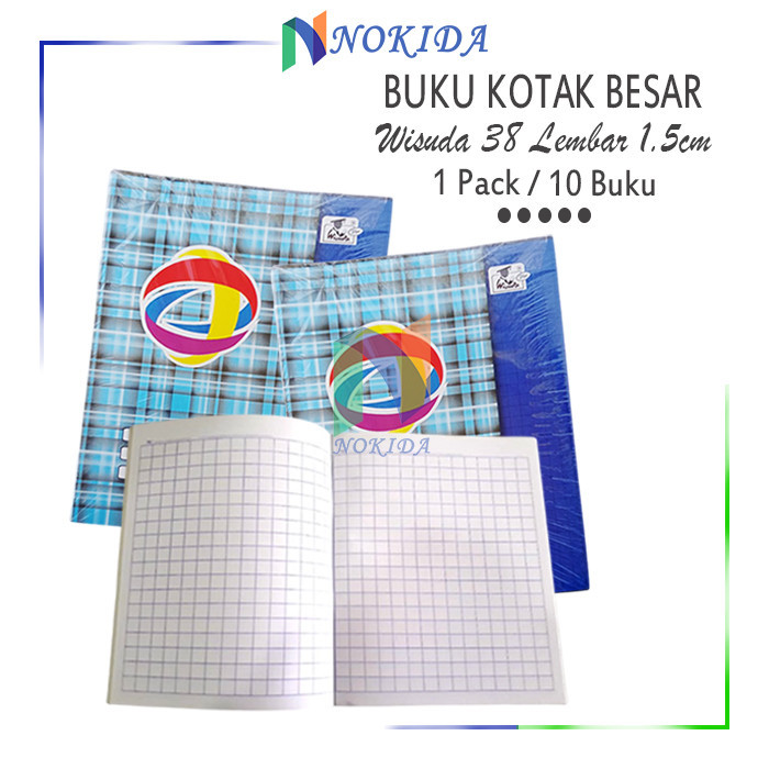 Nokida Buku Matematika Ukuran 1,5 Cm Wisuda 38 Lembar / Buku Kotak Besar (1 Pack/10 Buku) / Buku Str