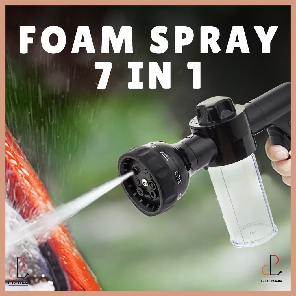 Kepala Semprotan Air 7 Mode Penyemprot Busa Sabun Foam Alat Cuci Kendaraan 7in1 Steam Motor Mobil Wa
