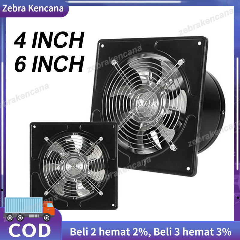 Exhaust fan Dinding 4 Inch/ 6 InchBooster Fan Wall Duct Fan Kipas Booster