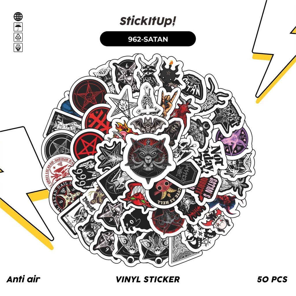 

COD✨ 100 Pcs Stiker Pack Satan Setan Hantu Lucu Aesthetic Vynil Waterproof untuk Freebies Sticker Buku Journal Casing HP Laptop