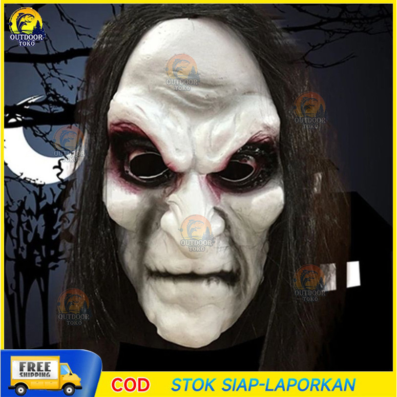 Topeng Halloween Nenek Sihir Prank Party topeng seram nenek sihir valak zombie with halloween rumah 
