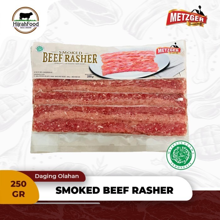 

Metzger Smoked Beef Rasher / Daging Bacon Sapi Asap 250 gram