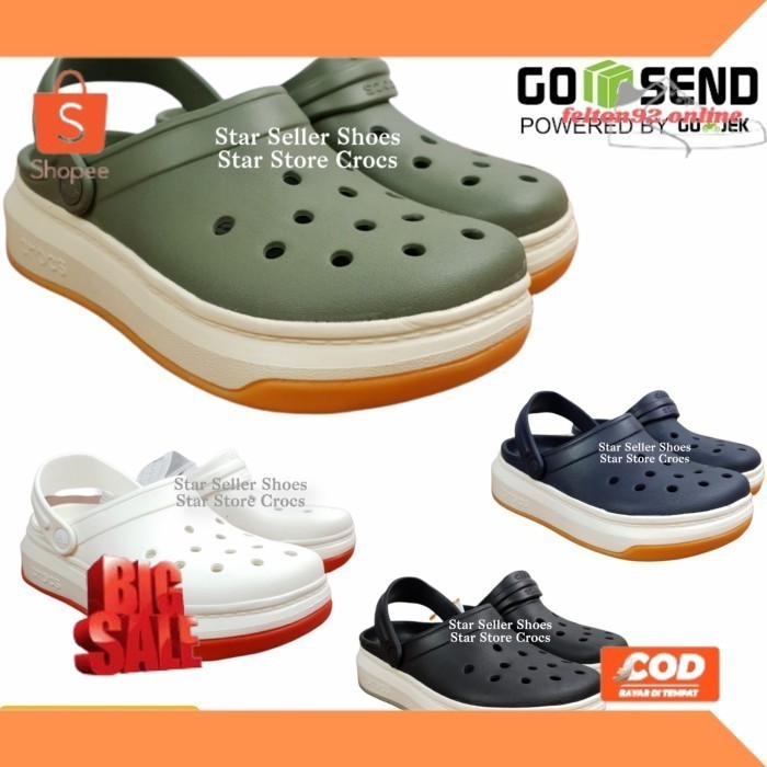 ✨BEST✨ -Sandal Crocs Pria Full Force  Crocs Pria - Putih, 36