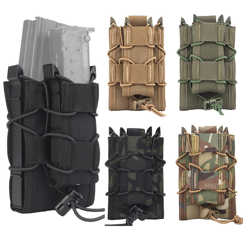 Tactical 5.56/9mm Magazine Pouch Molle Mag Bag for AK AR15 M4 Rifle Gun Fast Attach Carrier Magazine