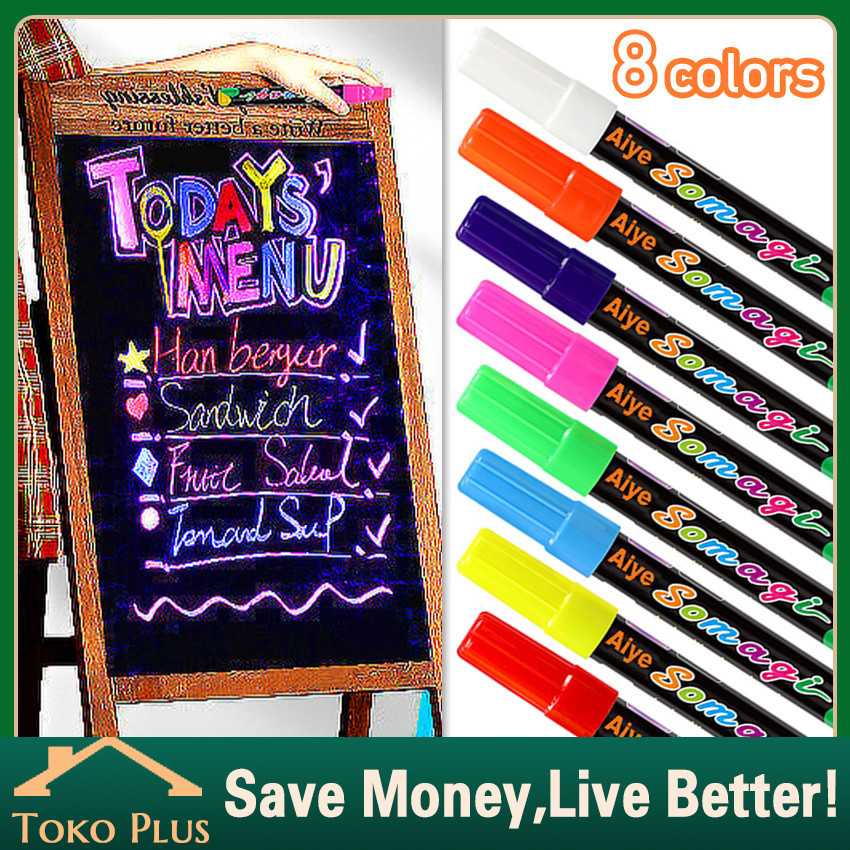 

8Pcs/Set Spidol Chalk Marker (Spidol Blackboard Fluorescent)