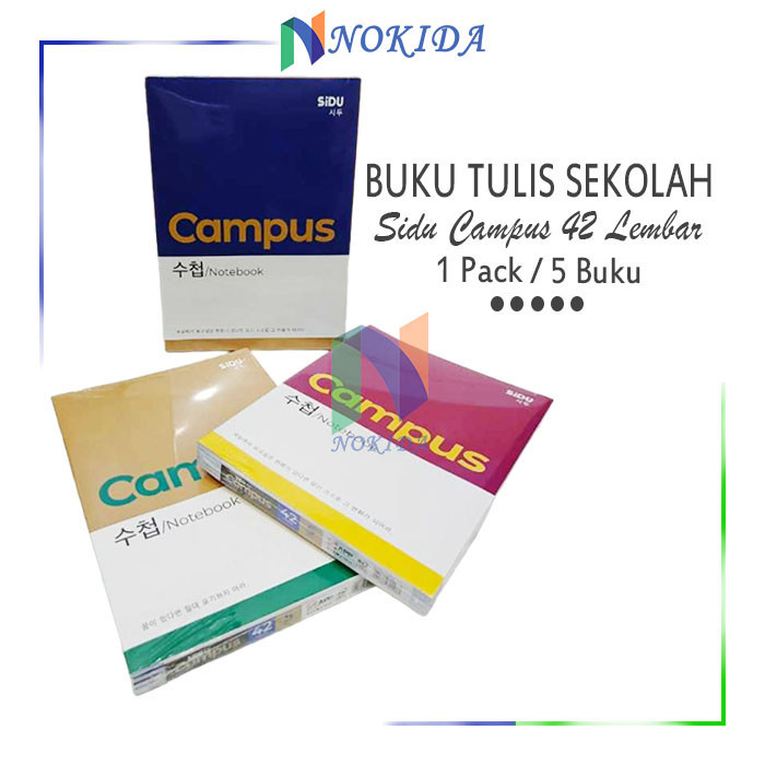 

Nokida Buku Tulis Sekolah Sinar Dunia Campus 42 Lembar (1 Pack/5 Buku) / Write Book / Buku Tulis Ukuran Boxy / Buku Catatan Tugas