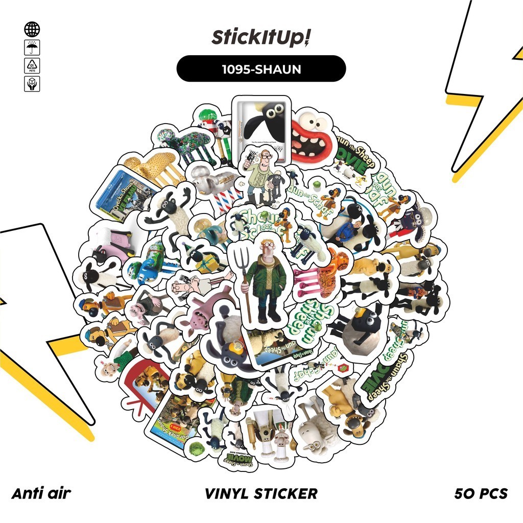 

COD✨ 100 Pcs Stiker Pack Shaun The Sheep v3 Lucu Lucu Aesthetic Vynil Waterproof untuk Freebies Sticker Buku Journal Casing HP Laptop
