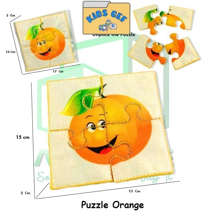Mainan Anak MURAH Puzzle Puzle Pazel Bagian Tubuh Kucing Buah Buahan Hewan Binatang Bahan Kain Flane