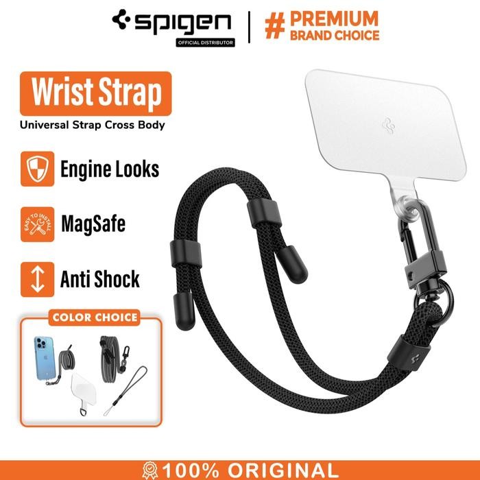 Strap for Tali Gantungan HP Spigen Cross Body / Wrist Hand Phone Lanyard - WristBK+Contag