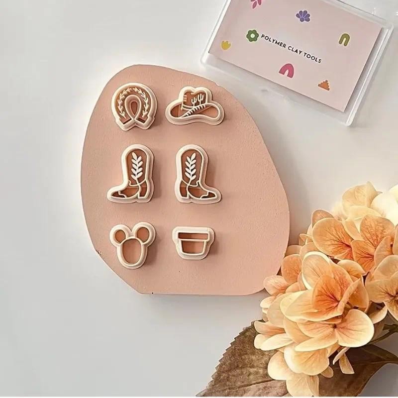 

Cute Cowboy Shape Polymer Clay Cutter Soft Pottery Clay Molds for DIY Handmade Earring Jewelry Pendant Making Tool