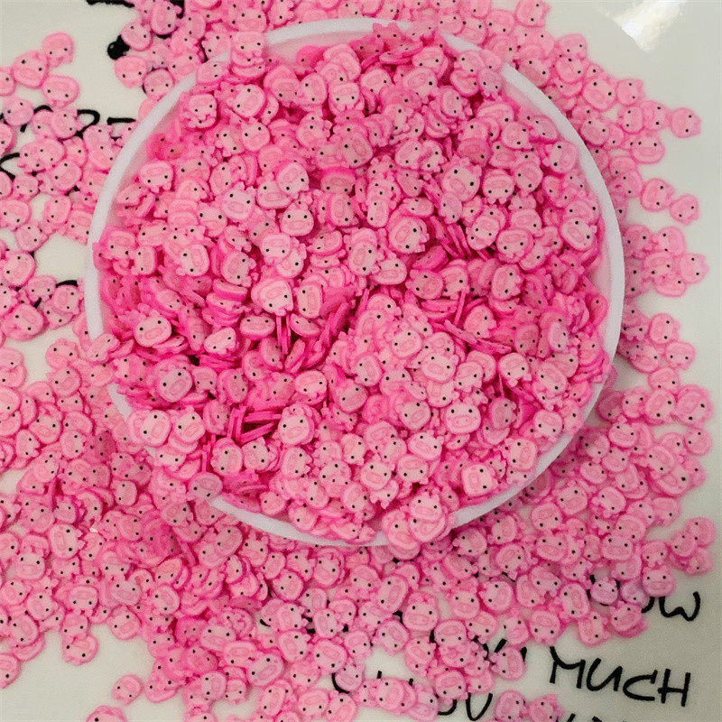 

100g Polymer Clay Pig Animal Slices Supplies Cartoon Pink Pig Slices Sprinkles Mini Pink Pig Clay Slices polymer clay sprinkles