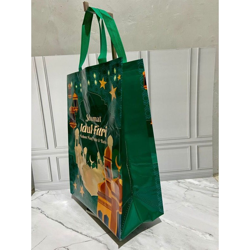 

[ PROMO ] (1 LUSIN = 12 PCS) TAS IDUL FITRI LAMINASI 30x40x15 CM / GOODIE BAG LAMINASI LEBARAN / TAS LEBARAN / TAS HAMPERS IDUL FITRI / TAS BELANJA