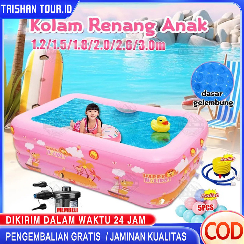 1.5-3.1M Kolam Renang Anak Jumbo 3Rings Kolam Renang Keluarga Tiup Besar Family Inflatable Swimming 