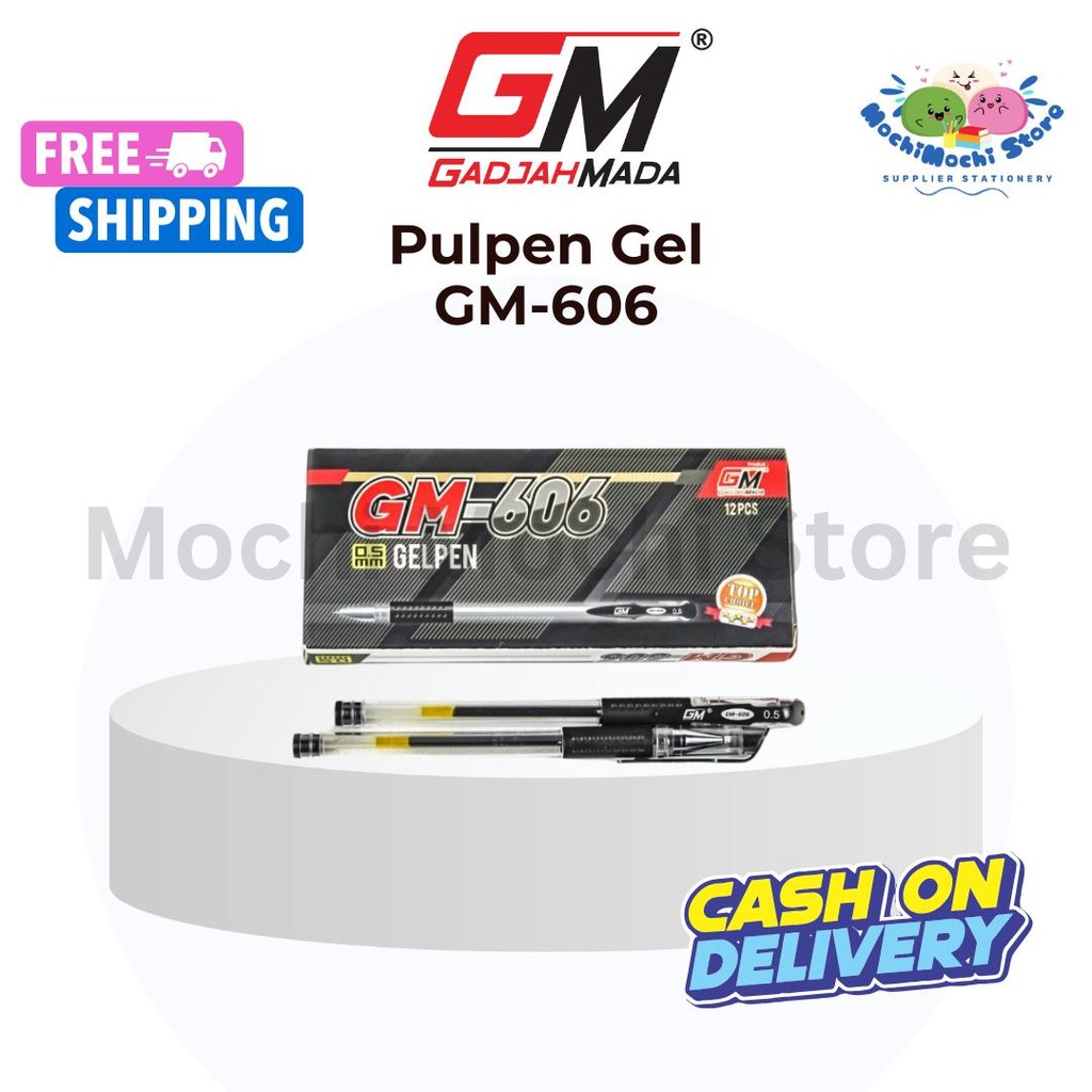 

Pulpen Gel GM-606 | Pulpen 0.5mm | Gel Pen | Pulpen Tinta Hitam | Bolpen Gel Stationery