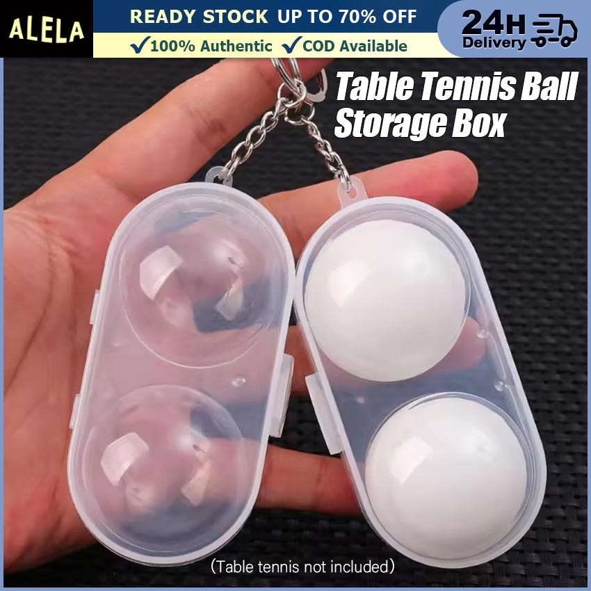 Tempat Bola Pingpong Plastik Dengan Gantungan Kunci Portable Bening Case Box Pelindung Bola Tenis