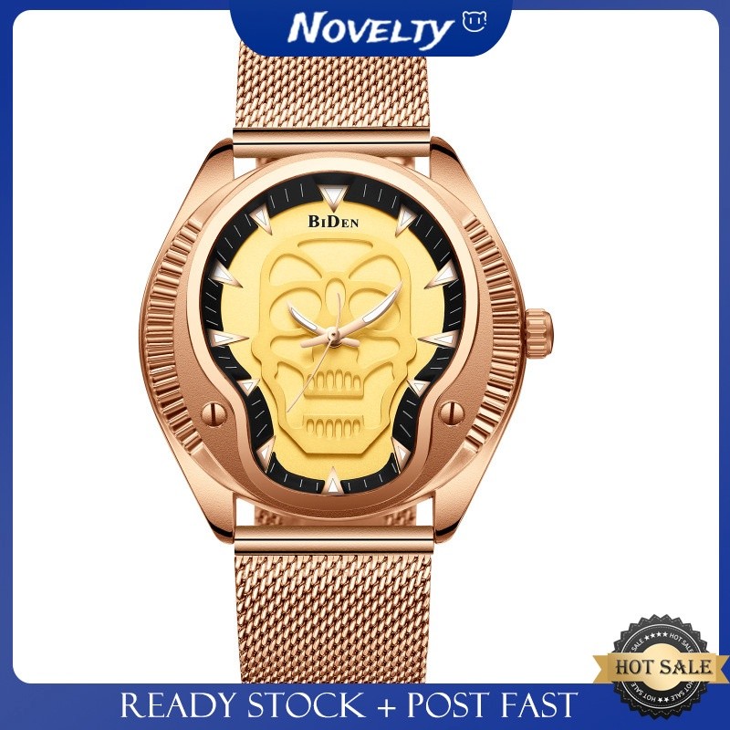 Jam Tangan Fashion Pria Jam Tangan Bentuk Tengkorak Jam Tangan Fashion Pria