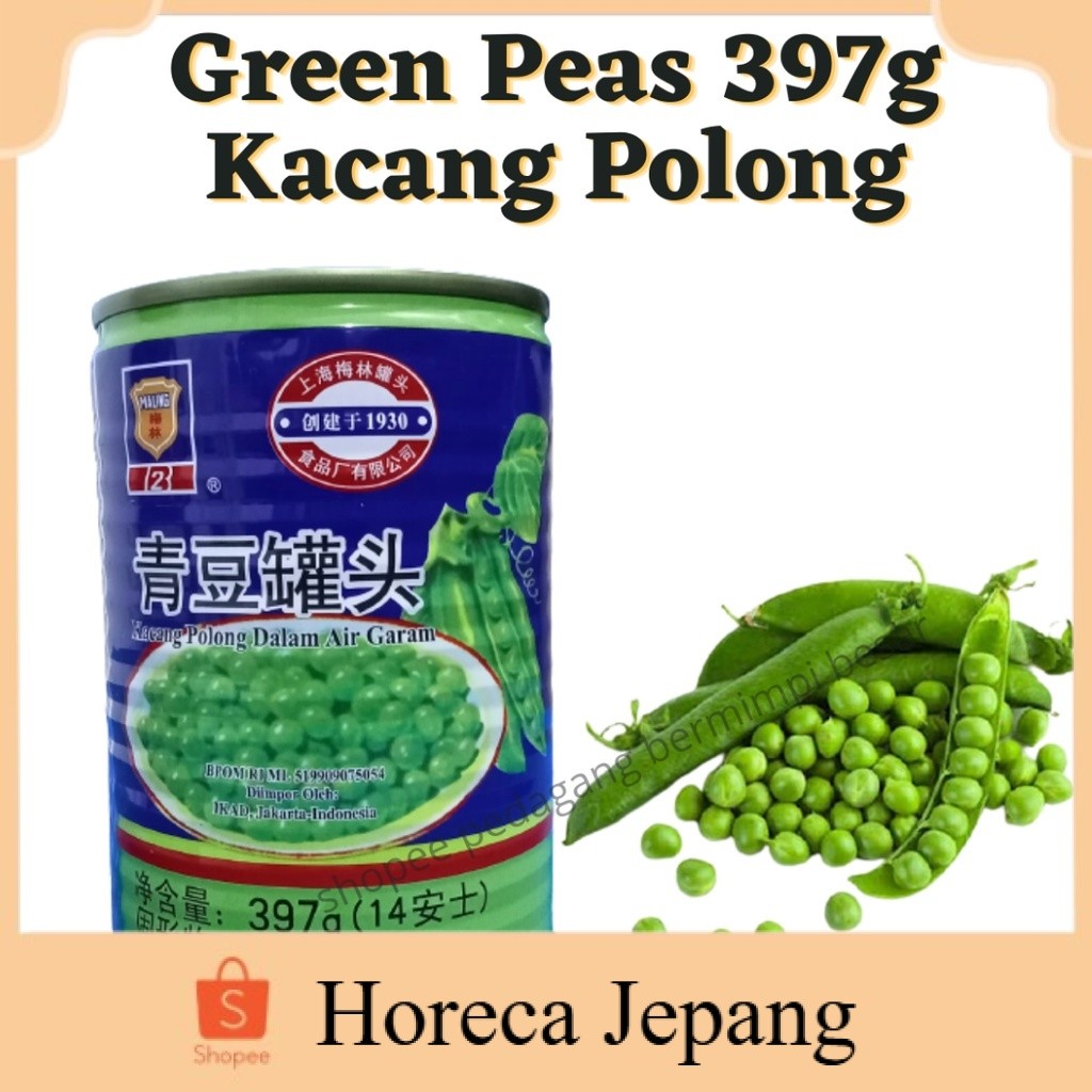 

TTS Green Peas 397g/ Green Peas Kaleng/Kacang Polong Kaleng/Kacang Polong
