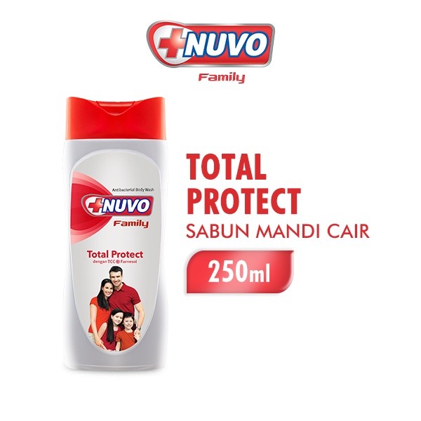 Nuvo Family Sabun Mandi Cair Merah Total Protect Botol 250 ml