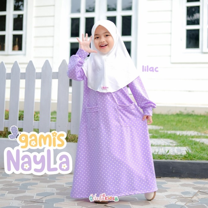 Gamis Anak Nayla / Gamis Anak BabyTerry / Violakids - Orange, L