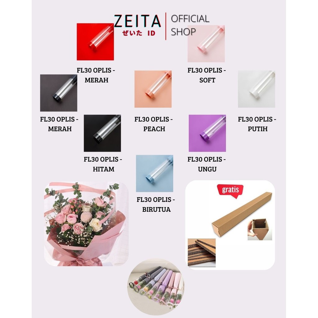 

Zeita - (5 LEMBAR) - FL30 OPLIS Kertas Bunga Paper Buket Motif Frame List OPP Transparan Florist Cellophane