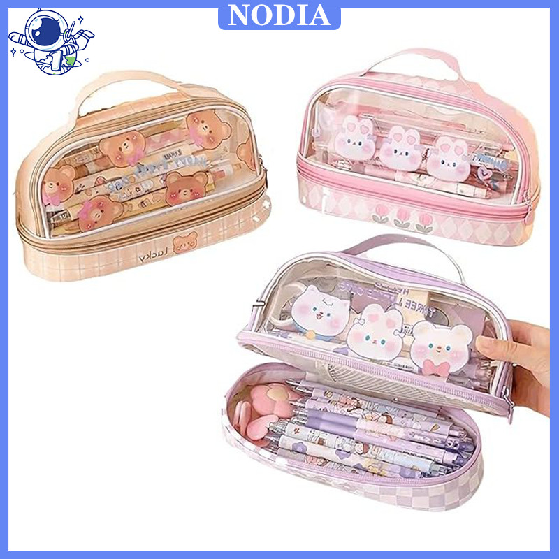 

Nodia Toys Kotak Pensil / Tas Pensil Dua Lapis / Tas Makeup / Pencil Case Kapasitas Besar / Tempat Pensil Bening / Aesthetic Anak Pencil Cases / Tas Penyimpanan Transparan Warna / Tas Penyimpanan Serbaguna Dengan Zipper/Tas Alat Tulis PVC Transparan Siswa