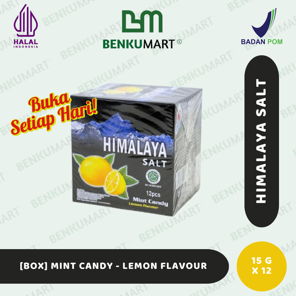 

[BOX] Permen Himalaya Salt Candy (12 x 15 gr) | Himalaya Mint Candy Lemon Flavour [BOX]