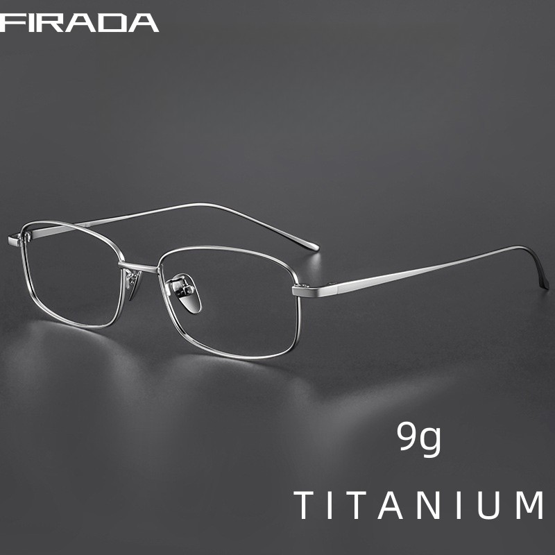 FIRADA Fashion Eyeglasses Vintage Luxury Pure Titanium Eyewear Square Optical Prescription Glasses F