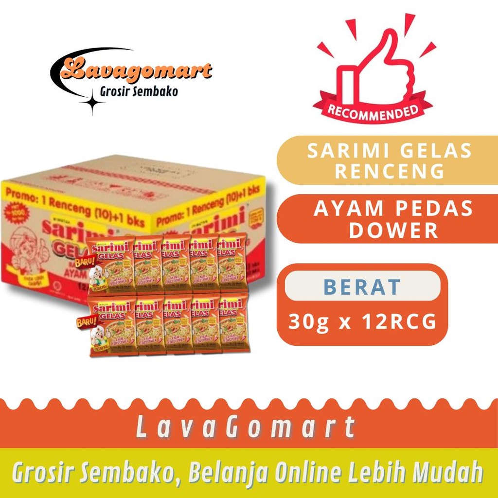 

SARIMI GELAS AYAM PEDAS DOWER 30g - 1 DUS - LAVAGOMART - BANDUNG