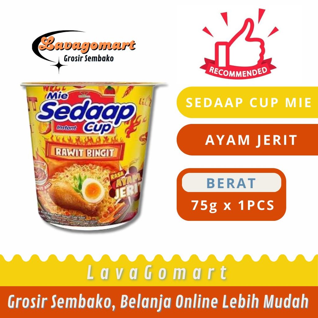 

SEDAAP CUP MIE INSTAN AYAM JERIT 75g - 1 PCS - LAVAGOMART - BANDUNG