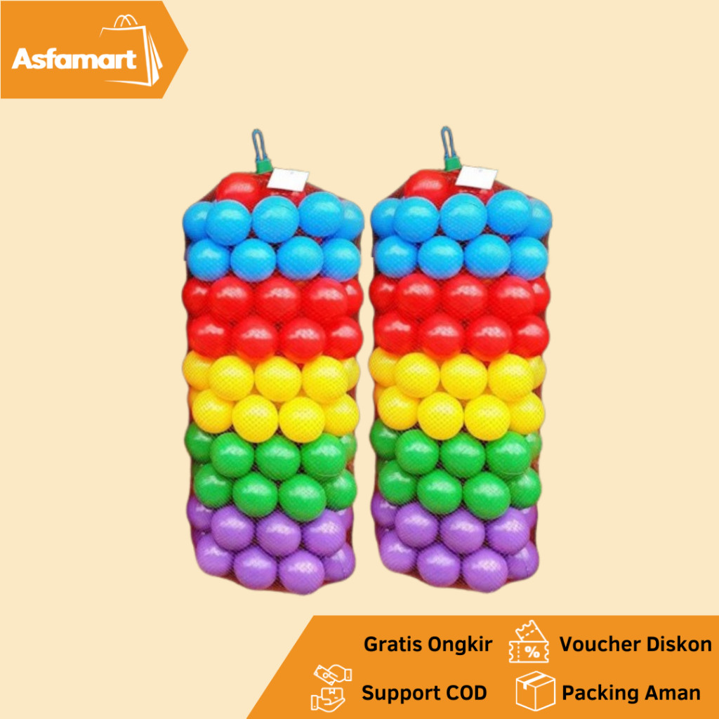 JR60OI (SNI) 1kg 200 pcs Bola Warna Plastik / Bola Mandi Bola | Mandi Bola Anak Anak Isi 200 Pcs SNI