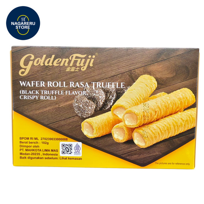 

Golden fuji wafer roll rasa truffle (black truffle flavor crispy roll) 102gr