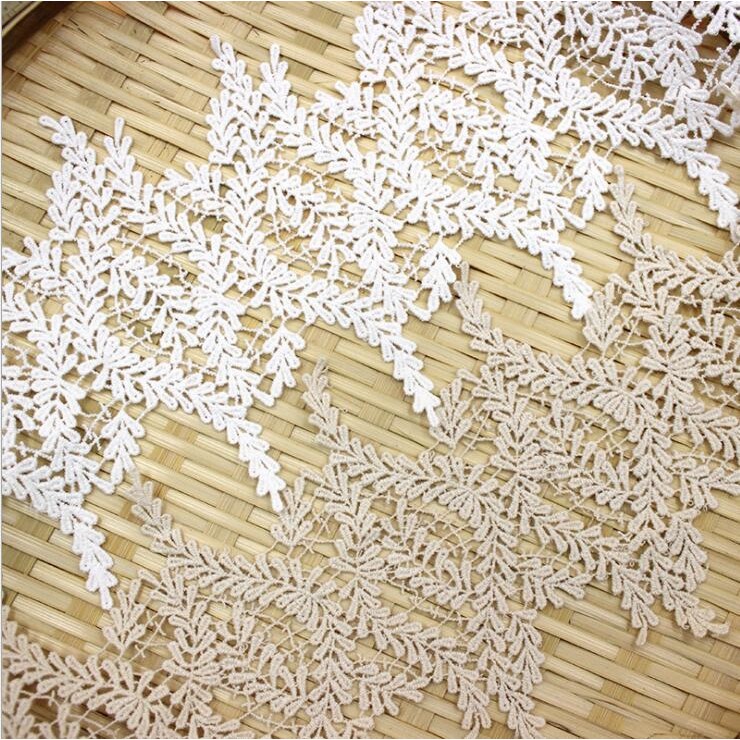 

1 Yard/lot 13cm High Quality Beige White Lace Trim Water Soluble Embroidery Cotton Lace DIY Lace Fabric Clothing Accessories