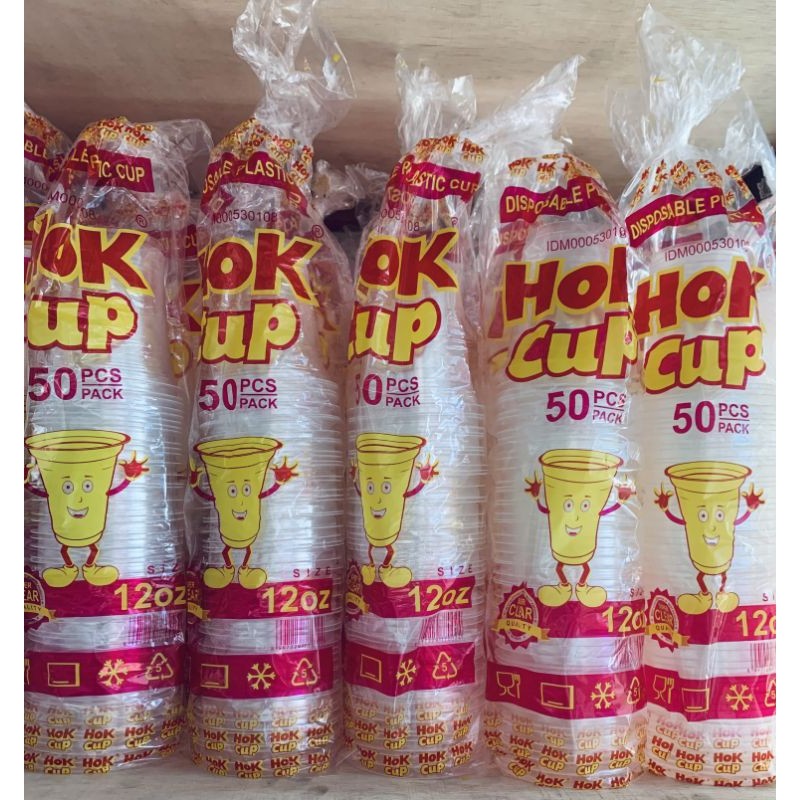 Gelas Cup Datar Hok Cup  / Gelas Cup Plastik Datar Es Teh Es Dawet Cincau Praktis - FDY