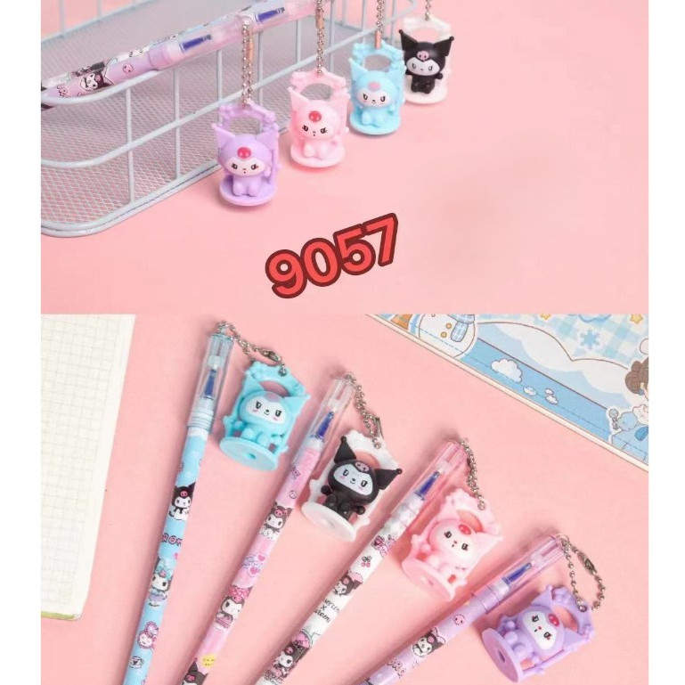 

(12pc) PENA BALLPEN PEN GEL motif gantung AYUNAN KUROMI